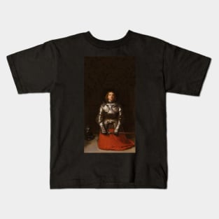 Jeanne d'Arc by John Everett Milais Kids T-Shirt